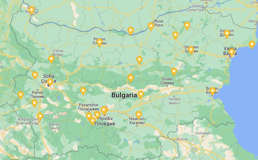 Socialist Bulgaria route map